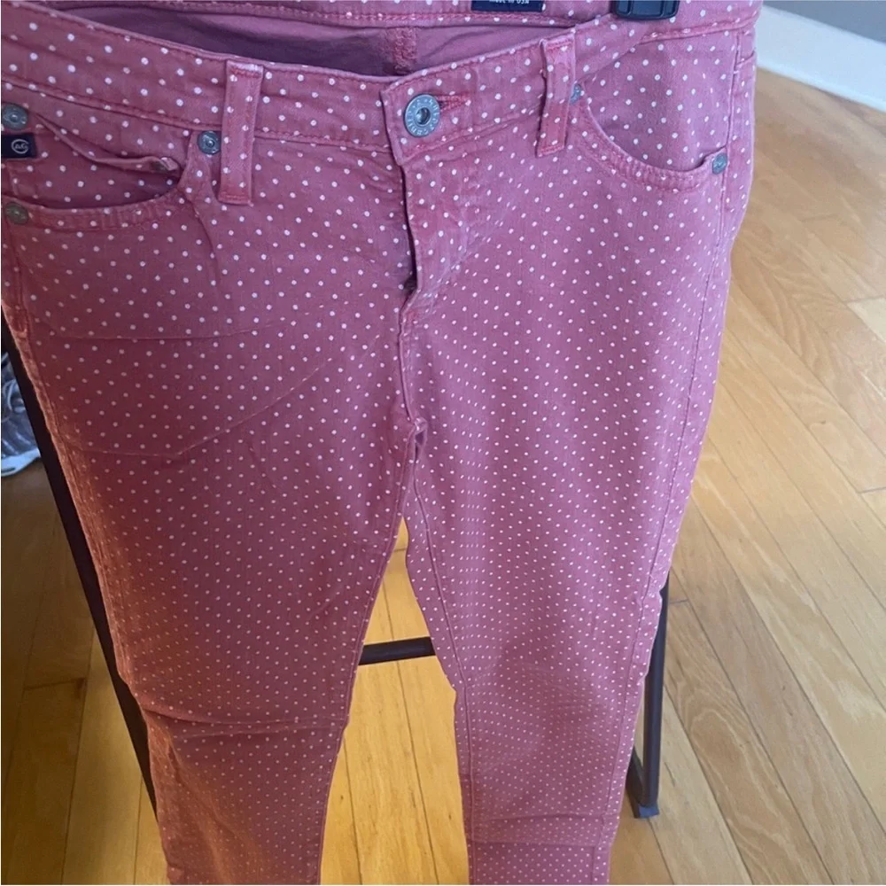 AG Adriano Goldschmied Pink Polka Dot Women Jeans - Picture 1 of 4